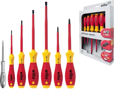 Produktbild von Wiha SoftFinish® electric Schlitz/Phillips Schraubendrehersatz, 7-tlg. (320N K7)