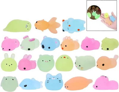 Productafbeelding van Squishy dierenfiguren kleine dieren - Set van 20 - Anti-stress speelgoed (willekeurige stijl en kleur)