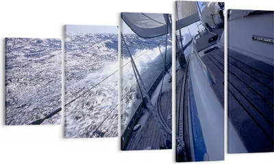 Produktbild von Bild auf Leinwand - Leinwandbild - Boot Ozean Reise Yacht - 100x60cm - Wand Bild - Wanddeko - Leinwanddruck - Bilder - Kunstdruck - Wanddekoration - Leinwand bilder - Wandkunst - EG100x60-0373