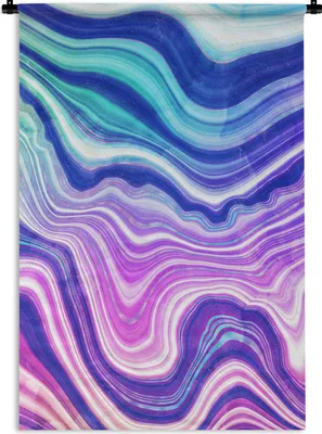 Produktbild von MuchoWow® Wandteppich Wandbehang Marmor - Grün - Weiß 120x180 cm Tapisserie Dekoration Wandtuch - Schlafzimmer - Dekorationen für das Haus