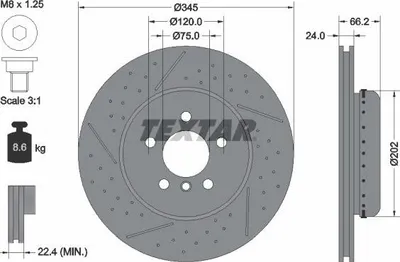 Produktbild von 2x TEXTAR Bremsscheibe 92265525 für BMW 3 Touring (F31) 3 Limousine (F30 F80)
