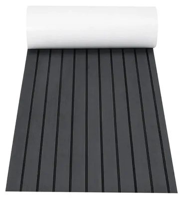 Obrázok produktu pre Palubná podlaha z EVA peny v teakovom vzhľade – rozmery 2400 x 600 x 6 mm – samolepiaca protisklzová rohož – pre jachty a karavany – tmavošedá
