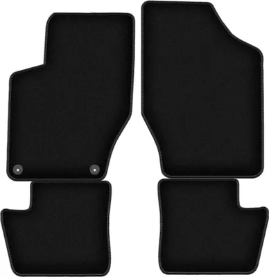Image de Tapis de sol velours sur-mesure pour Citroen DS4 (2011-2015, à hayon) noir, jeu 4 pièces, fixations
