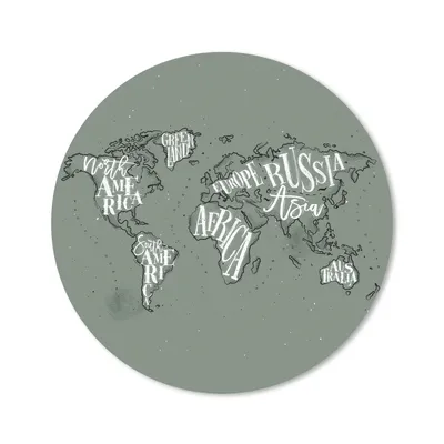 Produktbild von MuchoWow® Mauspad Mousepad Weltkarte - Grau - Weiß - Buchstaben 20x20 cm - Mousepads - Maus Mat - Pad - Mausunterlage - Schreibtischmatte