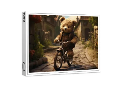 Produktbild von raxxa Premium-Puzzle "Teddy fährt Rad", 1000 Teile
