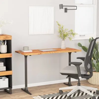 Image de Bureau exclusif - Plateau de bureau rectangulaire en bois massif d'acacia, dimensions 140 x 60 x 2,5 cm
