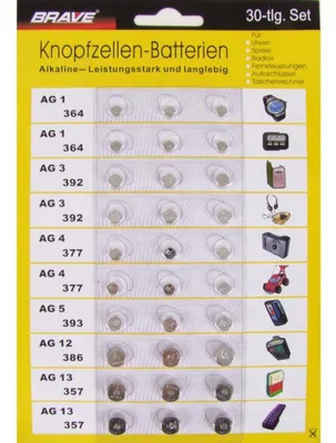 Produktbild von 24x 30er-Set Knopfzellen-Batterien verschiedene Größen Ersatz 720 Stück