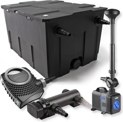 Produktbild von SunSun Komplettset: CBF-550 Teichfilter bis 60000 L Teichfilteranlage Durchlauffilter, CTF-8000 Teichpumpe 8000l/h 70W, CUV-318 Teichklärer UVC Klärer mit 18W, CTP-2803 Springbrunnenpumpe 3000l/h 10W