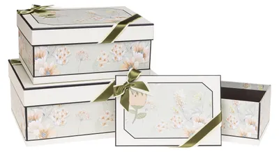 Immagine prodotto di Confezione regalo con fiocco, 3 pezzi, fiori ROZETTE