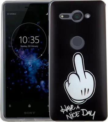 Produktbild von Handy Hülle für Sony Xperia XZ2 Compact Mittelfinger Smartphone Cover Bumper Schale Etuis