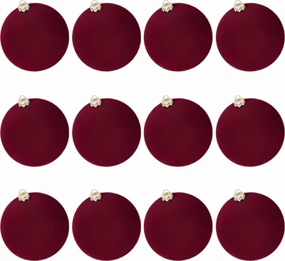 Produktbild von 12 Stück Weihnachtskugel-Ornamente aus Samt, 6,1 cm, beflockte, bruchsichere Kunststoffkugeln, Weihnachtsbaum-Hängedekorationen für Feiertagspartys und Heimdekoration