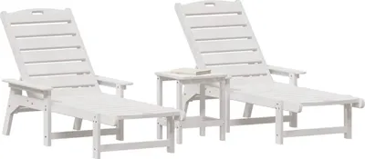 Produktbild von vidaXL Sonnenliege 3 pcs Weiß Polyethylen