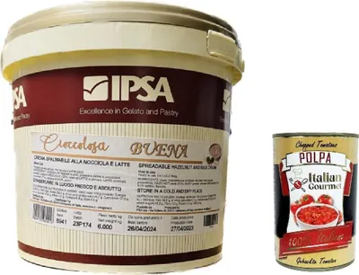 Produktbild von Ipsa, Cioccolosa Buena, Crema Spalmabile Latte E Nocciola, Streichcreme aus Milch und Haselnüssen Kg.6 + Italian Gourmet polpa 400g