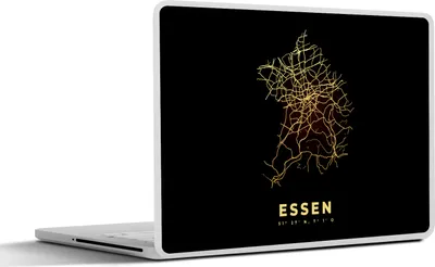 Produktbild von MuchoWow® Laptop Aufkleber Sticker Cover Karte - Essen - Karte - Gold - Stadtplan 25x18 cm - Laptop-Deko