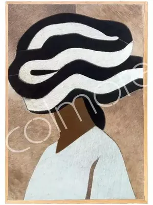 Imagen del producto de Decoración mural AZRA, 100% cuero, 51x71 cm, color natural