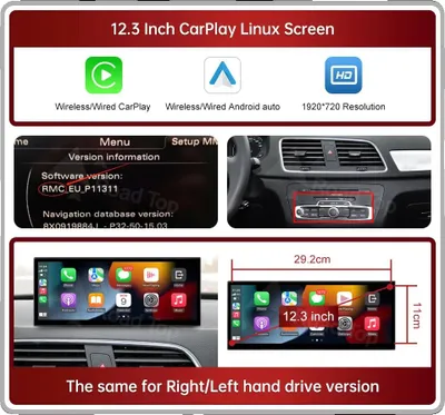 Obrázek produktu pro Multimediální displej, Wireless CarPlay, podpora Android Auto, 123 Q3 RMC