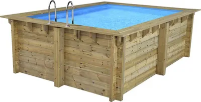 Produktbild von Holzpool rechteckig "Caimans" - 4,10 x 3,00 x 1,24 m