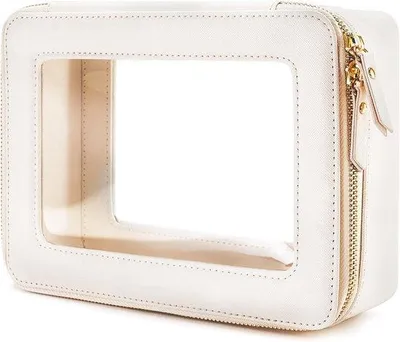 Produktbild von Transparente Kosmetiktasche – Reisebeutel & Kosmetiktasche – Mit Reißverschluss – Reisebeutel für Toilettenartikel und Kosmetik – Weiss