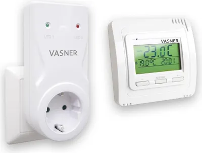 Produktbild von VASNER Funk Raumthermostat Steckdosen Set VFTB-AS für Infrarotheizungen, Elektroheizungen