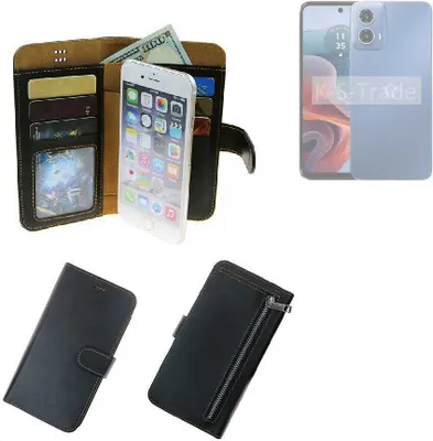 Produktbild von K-S-Trade Schutz Hülle kompatibel mit Motorola G34 5G Klapphülle Case Phone cover Slim Handytasche Handy Hülle schwarz aus Kunstleder (1 Stk)