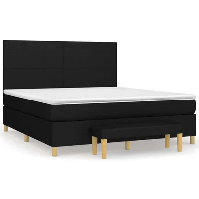 Produktbild von Boxspringbett mit Matratze Schwarz 180x200 cm Stoff