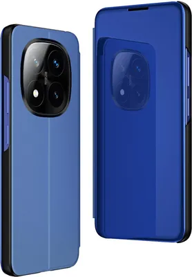 Immagine prodotto di Per Xiaomi Redmi Note 14 Pro Plus 5G vista specchio cellulare Smart Cover Wake UP funzione caso blu