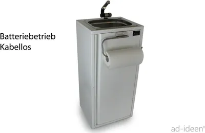 Image de Lave-mains mobile Évier Fonctionnement sur batterie Stand de marché Snack Autonome NOUVEAU