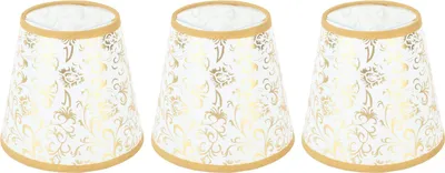 Obrázok produktu pre Moderné látkové tienidlá s klipsovým upevnením pre žiarovky E14, lustre a stolové lampy, sada 3 ks, zlatá farba