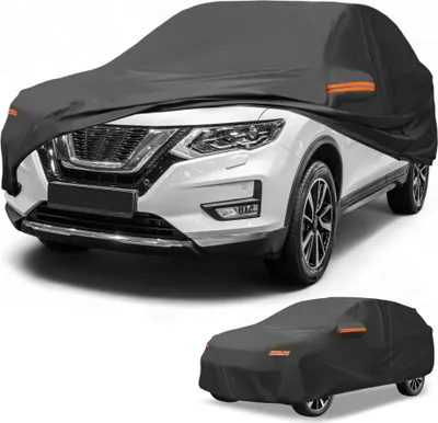 Produktbild von Autoabdeckung Wasserdicht Alle Wetter Automobil Au?en Anti-UV Sonne Regen Schutz Voll Au?enabdeckung fš¹r Nissan X-TRAIL Schwarz mit Reflektierenden Streifen