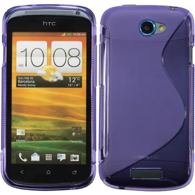 Produktbild von PhoneNatic Case kompatibel mit HTC One S - lila Silikon Hülle S-Style + 2 Schutzfolien