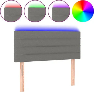 Produktbild von vidaXL LED Kopfteil Dunkelgrau 90x5x78/88 cm Stoff