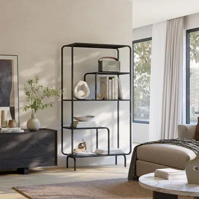 Immagine prodotto di Libreria 'Færder' in acciaio 145 x 76 x 33 cm Nero