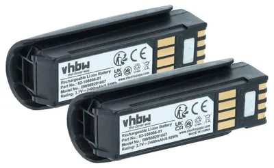 Produktbild von vhbw 2x Akku kompatibel mit Motorola MT2000, MT2070, MT2090 Barcodescanner POS (2400 mAh, 3,7 V, Li-Ion)