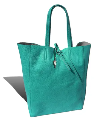 Produktbild von Florence Echtleder türkis ital. Shopper Rindsleder Damen 30x35x15 D2OTF112T