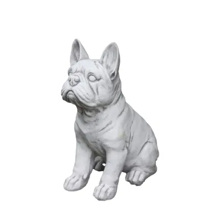 Immagine prodotto di Bulldog per il giardino o l'ingresso in pietra fusa, nuovo e resistente alle intemperie, JA-049