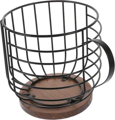 Productafbeelding van Koffieopslagmand van ijzer en hout, zwart