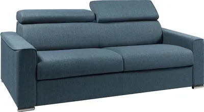 Produktbild von 4-Sitzer-Schlafsofa mit Express-Klappmechanismus aus VIZIR-Stoff – Farbe: Blau – Liegefläche: 160 cm – Matratze: 18 cm