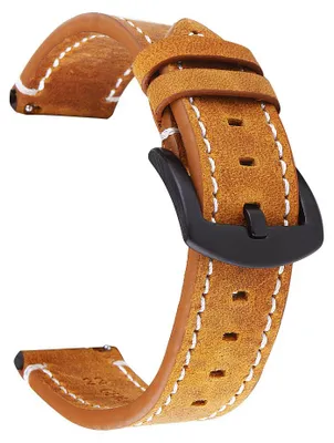 Produktbild von Uhrenarmband in 7 Farben, 20/22 mm, Lederarmband für Smartwatches