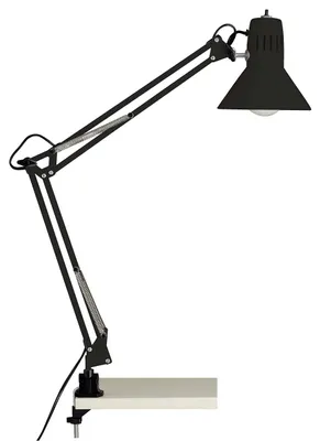Schreibtisch-Klemmleuchte, schwarz, Metall, E27, 40 W