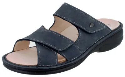 Produktbild von FINN COMFORT Melrose Damen Pantoletten blau grau Nubukleder - Größe: 40