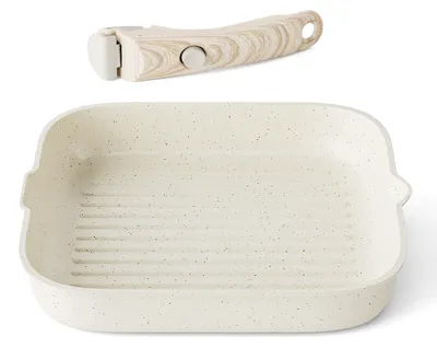 Steakpfanne 28 cm Antihaftbeschichtung Induktion beige