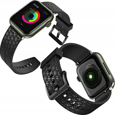 Image de Bracelet montre Y pour Apple Watch 7 / 6 / 5 / 4 / 3 / 2 / Se (45 / 44 / 42Mm) Bracelet montre Noir