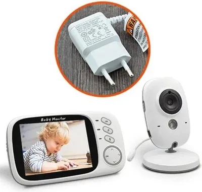Image de Babyphone avec caméra, portée de 50 m, écran LCD 3,2 pouces, 8 berceuses