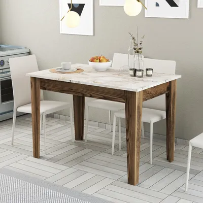 Produktbild von Skye Decor, Kiev 506 - Walnut, White, Tische, Küchentische, Nussbaum, 110 x 75 x 72 cm