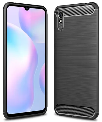 Produktbild von NALIA Design Handy Hülle Xiaomi Redmi 9A, Carbon Look Tasche Case Cover Bumper