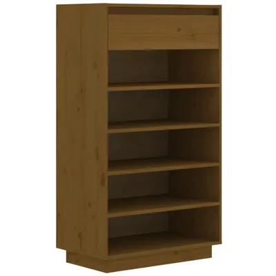 Obrázok produktu pre vidaXL Stojan na topánky Honey Brown 60x34x105 cm Masívne borovicové drevo