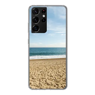 Produktbild von MuchoWow® Handyhülle Schutzhülle Hülle für Samsung Galaxy S21 Ultra Strand - Sand - Meer Silikon Softcase Handy Hülle - Mobiltelefon