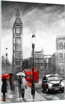 Produktbild von Bilder auf glas - Einteilig - London Bus - 50x70cm - Glasbilder - Wandbilder - Bilder - Kunstdruck - zum Aufhängen bereit - Wanddekoration aus Glas - Glas Bilder - Wandbild auf Glas - GPA50x70-3939