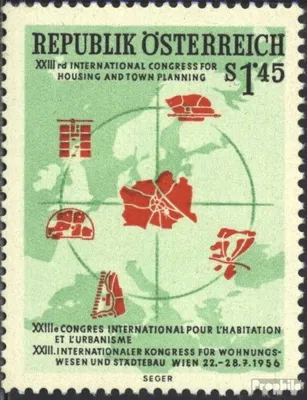 Produktbild von Briefmarken Österreich 1956 Mi 1027 (kompl.Ausg.) gestempelt Städtebaukonferenz