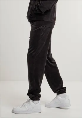 Image de Urban Classics Pantalon de survêtement en velours noir - L